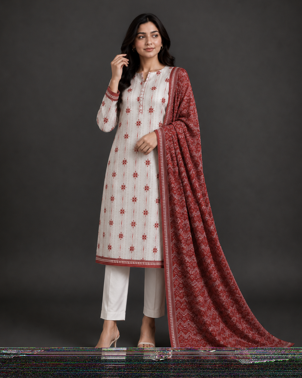 Unstitched 3 Piece Printed Lawn