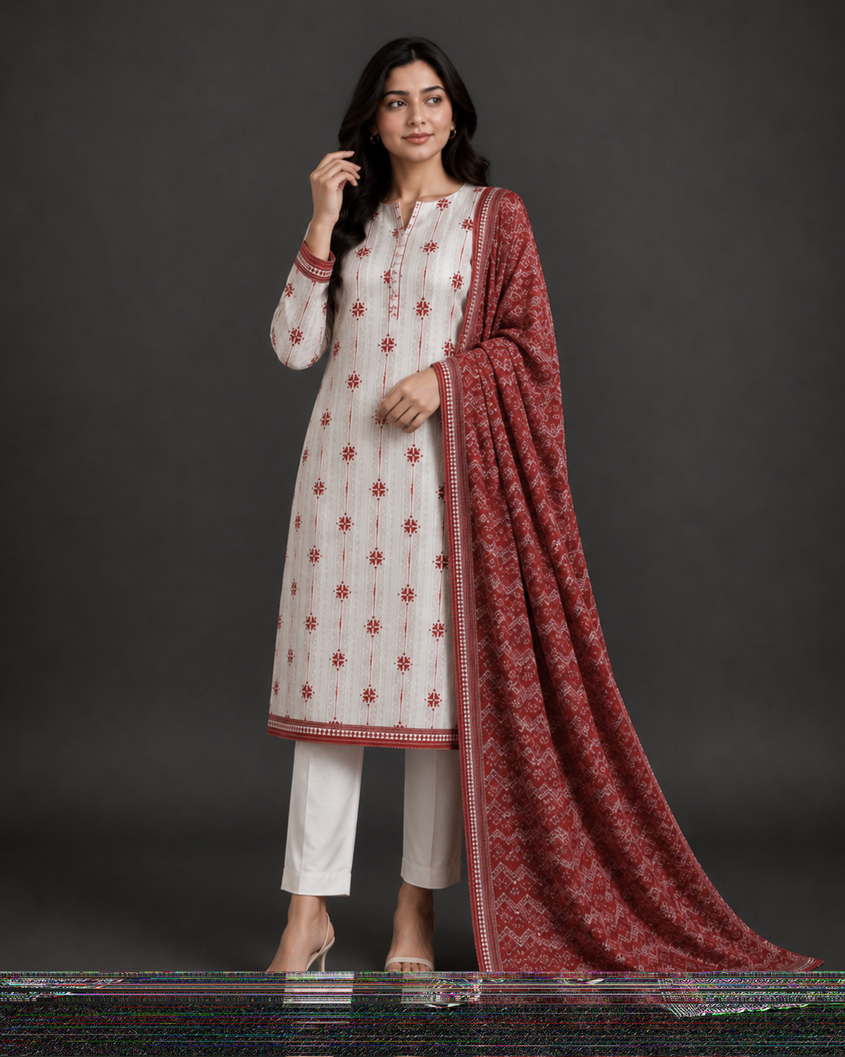 Unstitched 3 Piece Printed Lawn