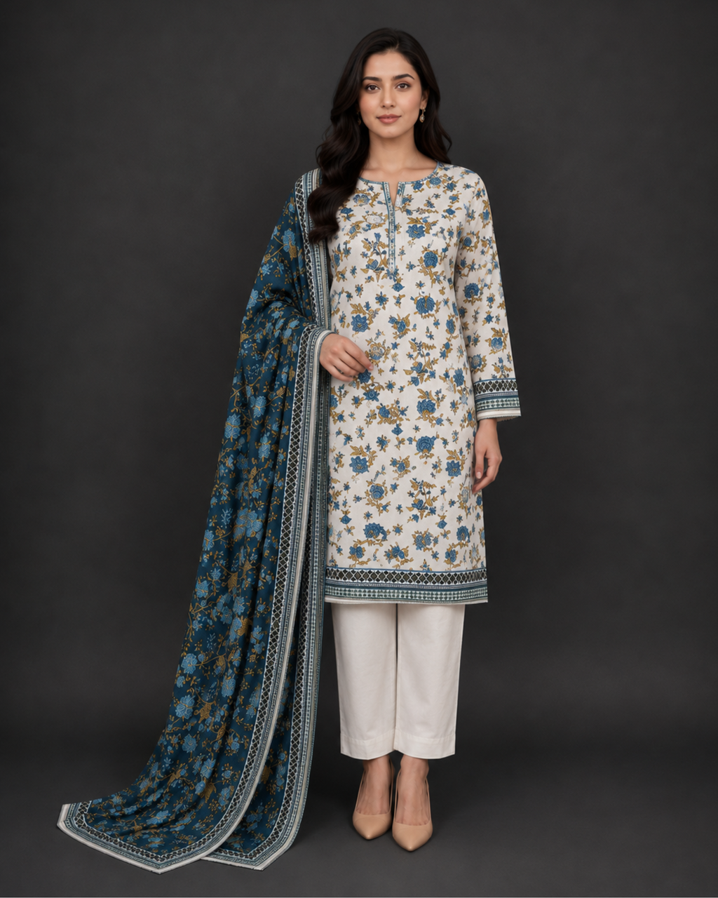 3-Piece Printed Lawn Suit by Safina (D-10a)