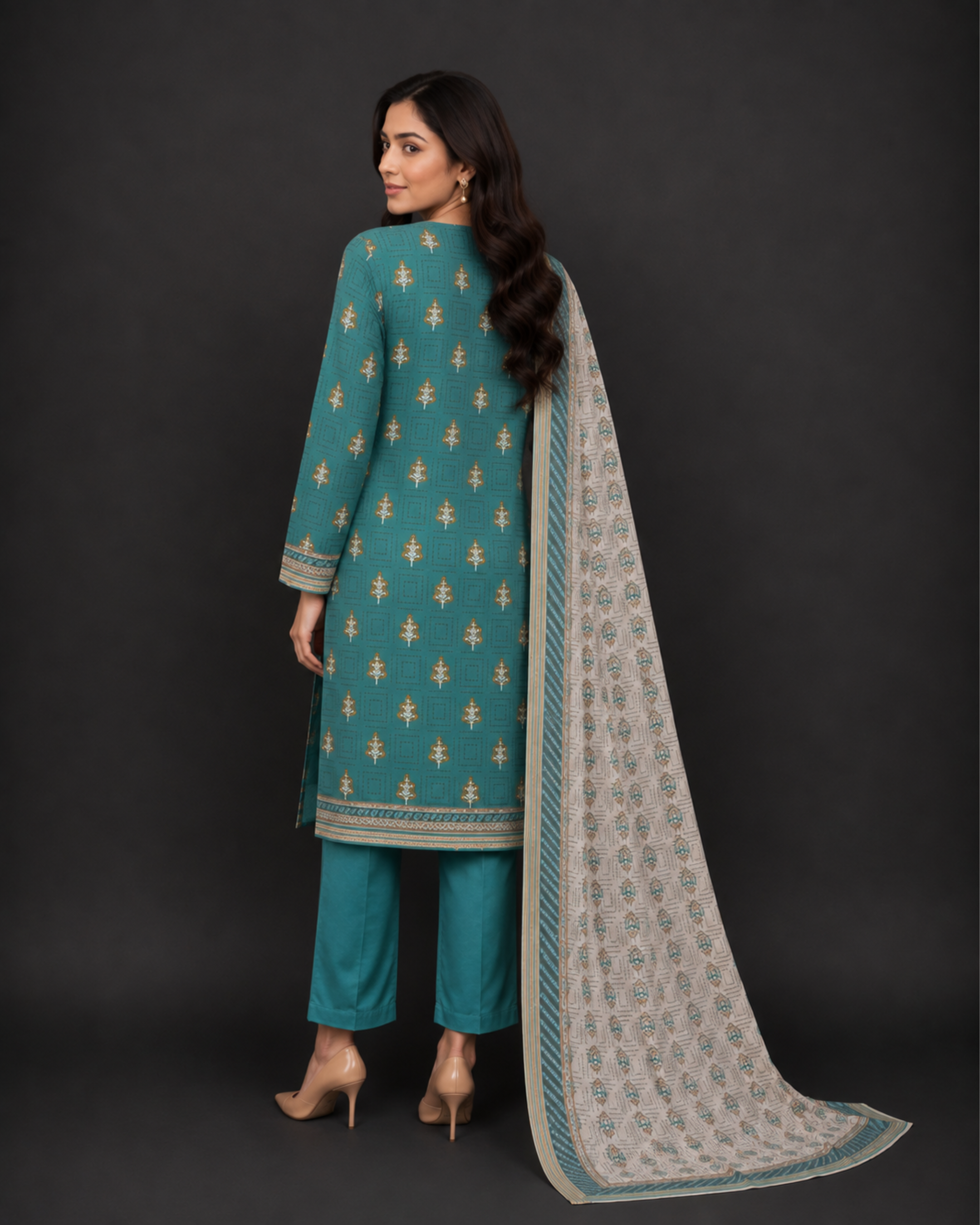 3-Piece Printed Lawn Suit by Safina (D-221B)