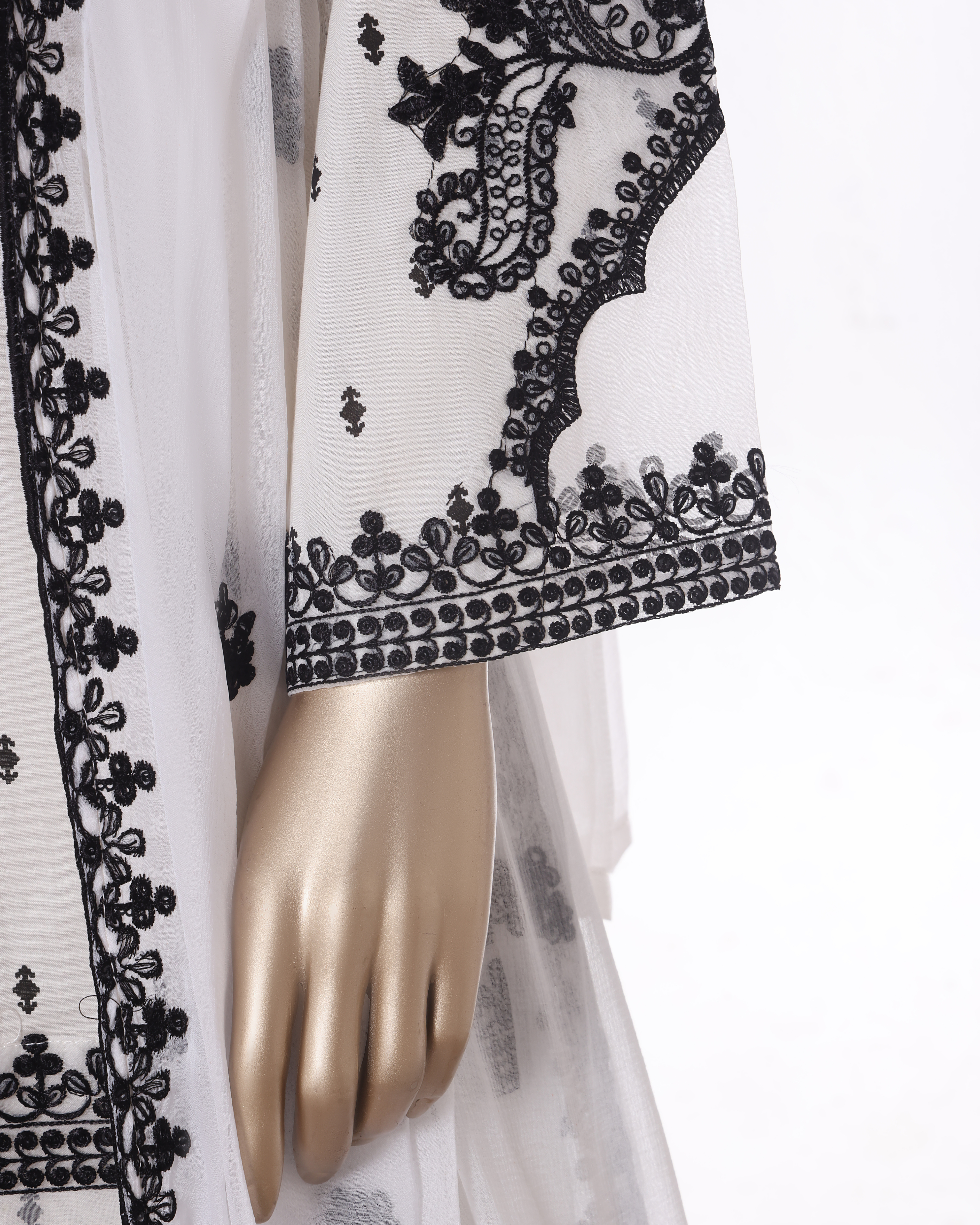 Khombi Black Arrow Stitched Embroidered Suit