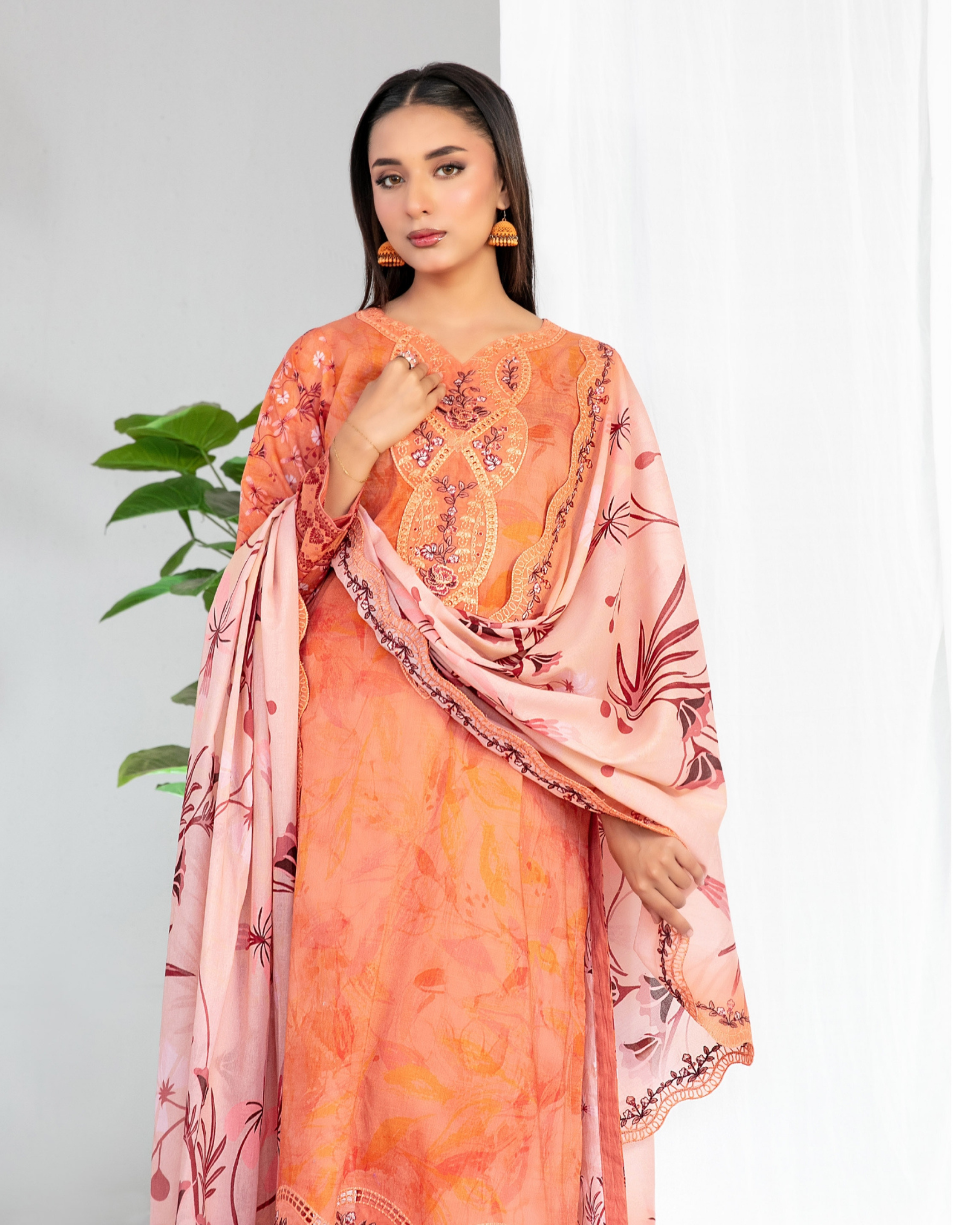 Teyana 3-Piece Embroidered Lawn by Tawakkal (D-3080)