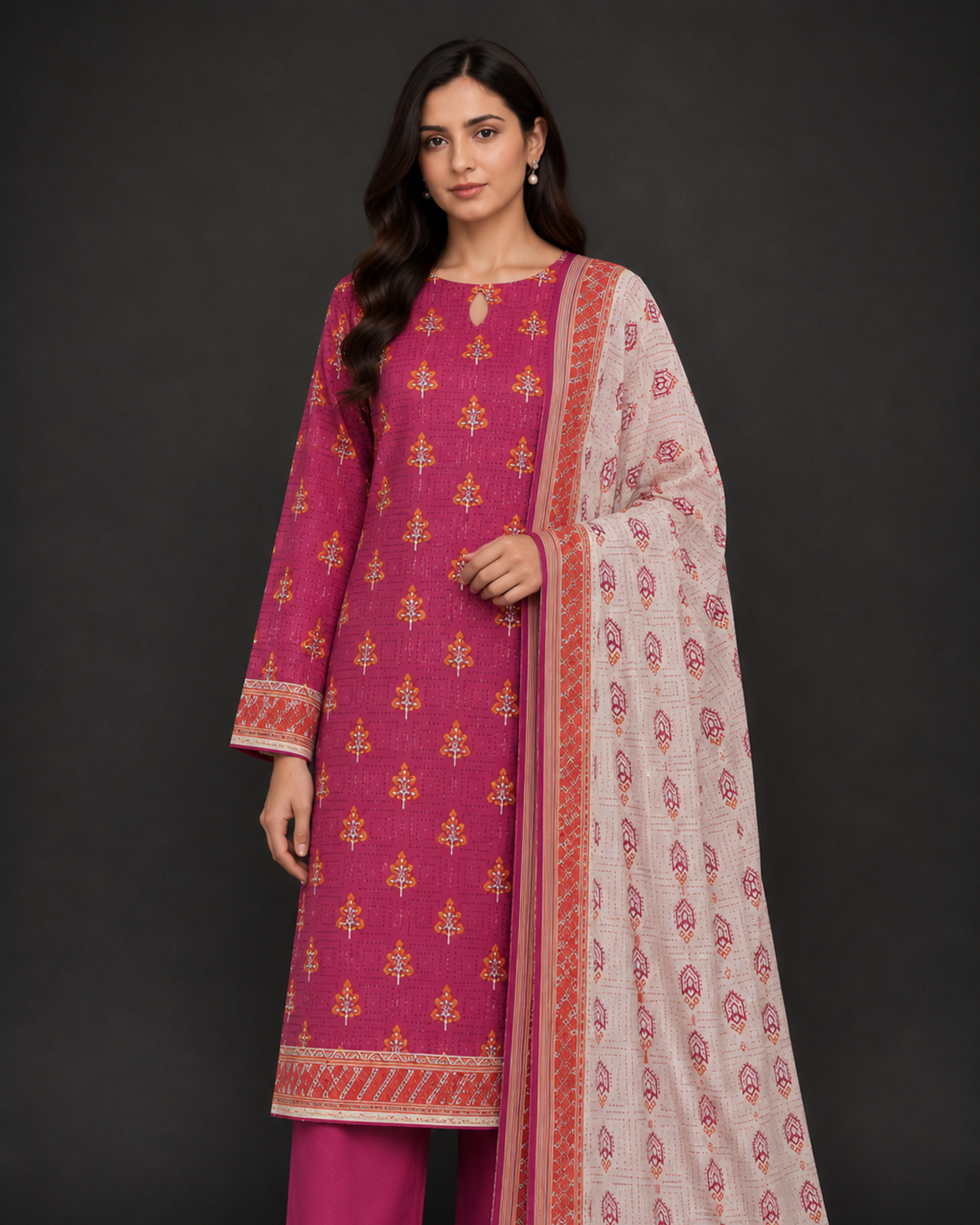 3-Piece Printed Lawn Suit by Safina (D-221A)