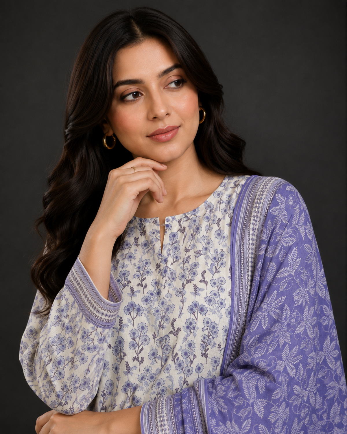 Unstitched 3 Piece Printed Lawn
