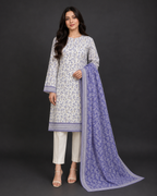 Unstitched 3 Piece Printed Lawn