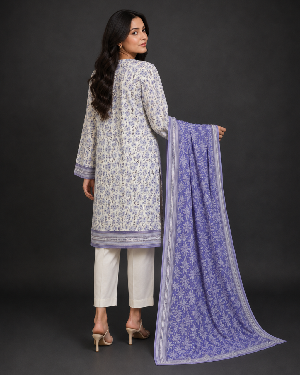 Unstitched 3 Piece Printed Lawn
