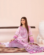 3-Piece Embroidered Lawn Suit with Embroidered Dupatta