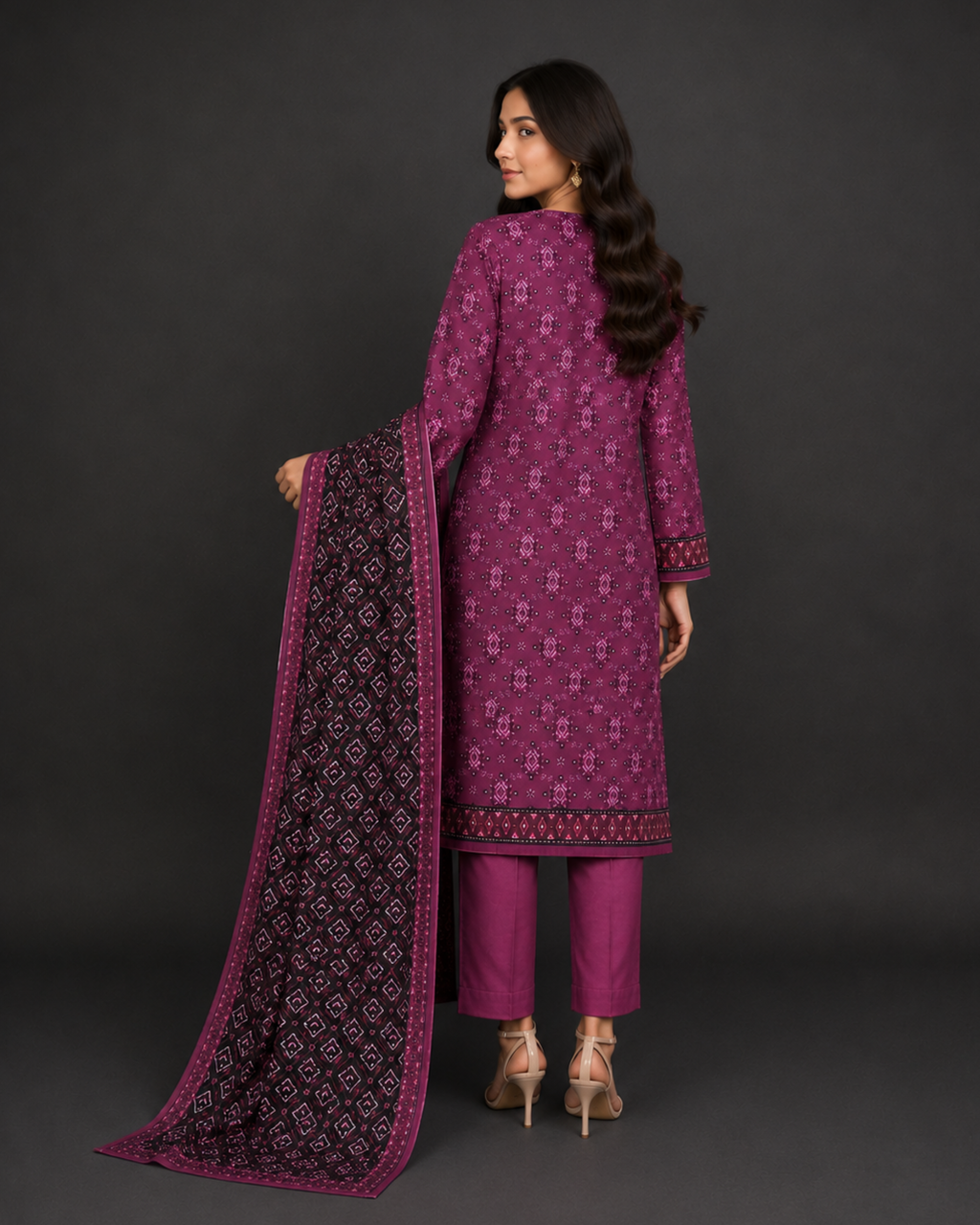 Unstitched 3 Piece Printed Lawn