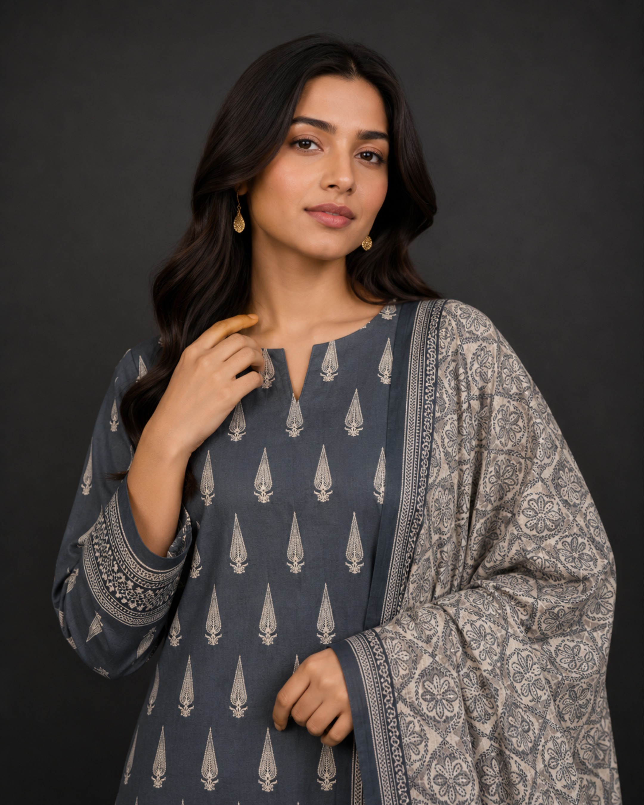 3-Piece Printed Lawn Suit by Safina (D-183B)