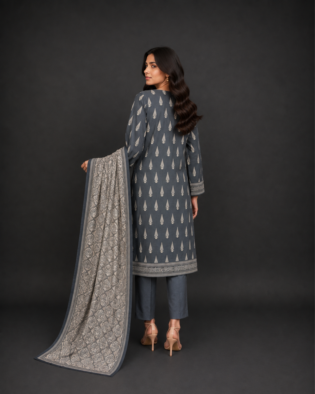 3-Piece Printed Lawn Suit by Safina (D-183B)