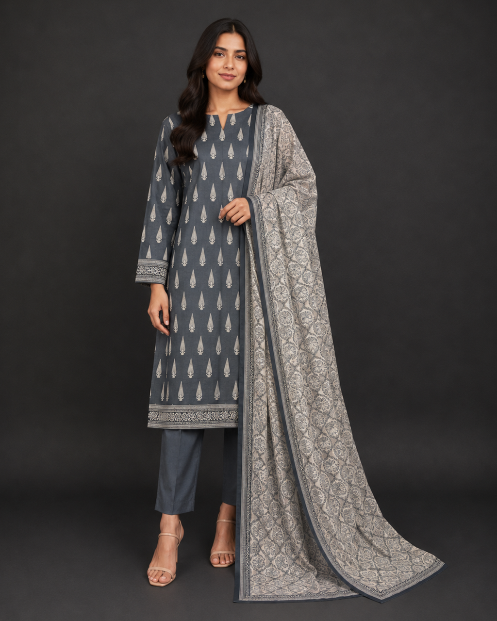 3-Piece Printed Lawn Suit by Safina (D-183B)