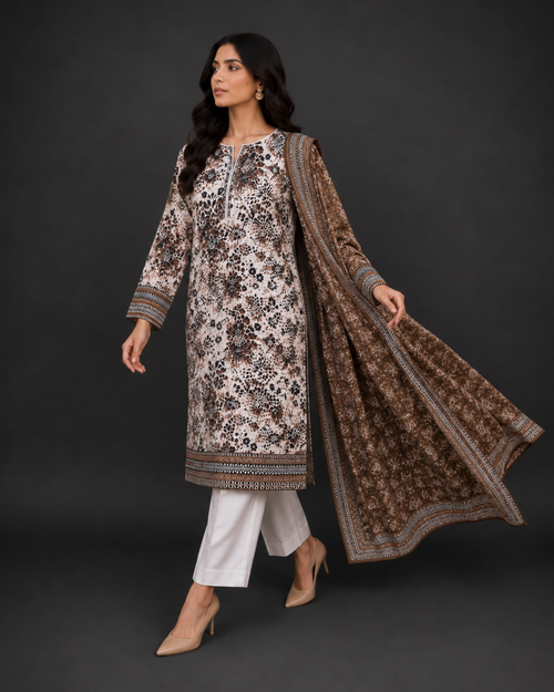3-Piece Printed Lawn Suit by Safina (D-08a)
