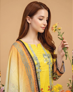 Unstitched 3 Piece Printed Lawn