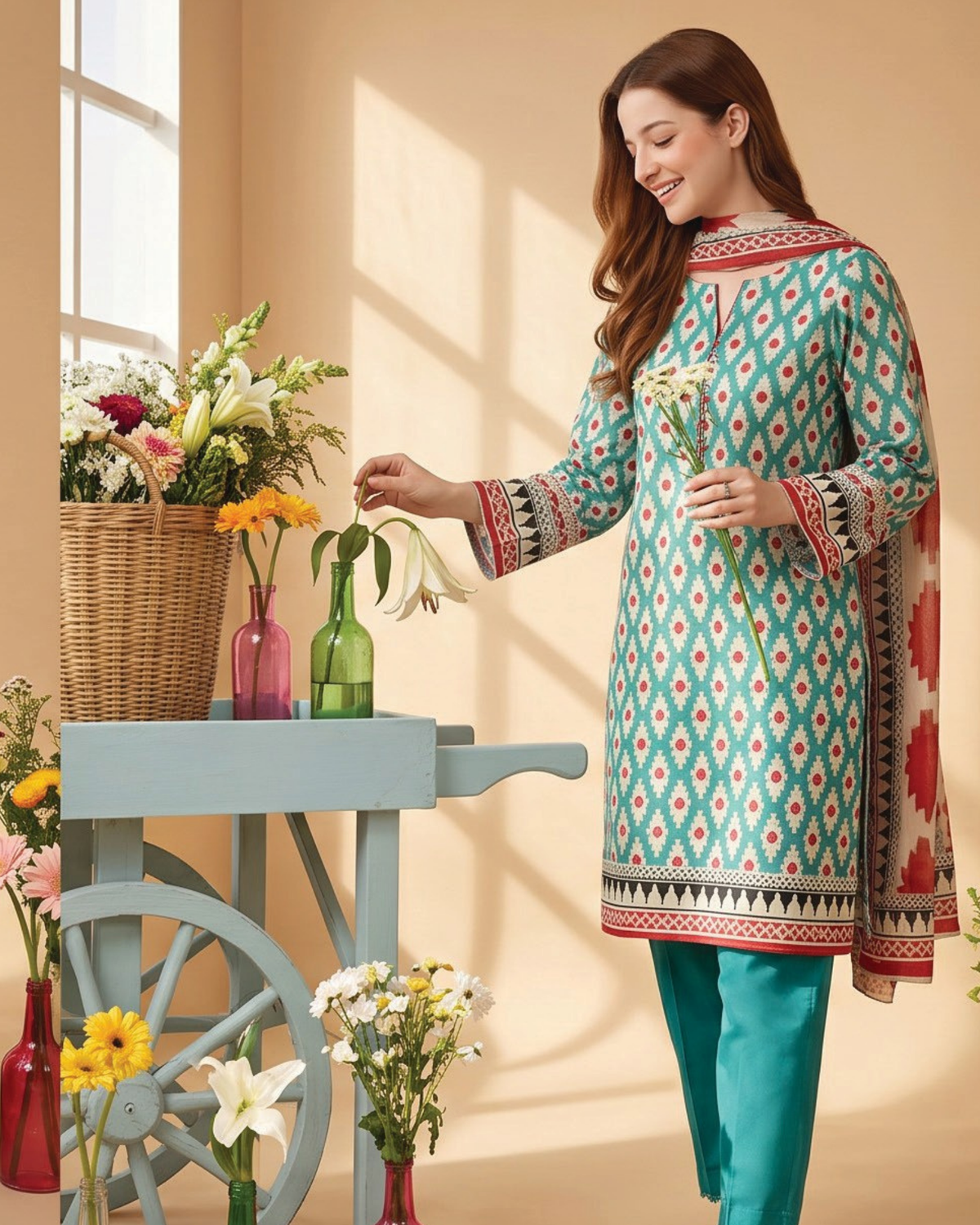 Unstitched 3 Piece Printed Lawn