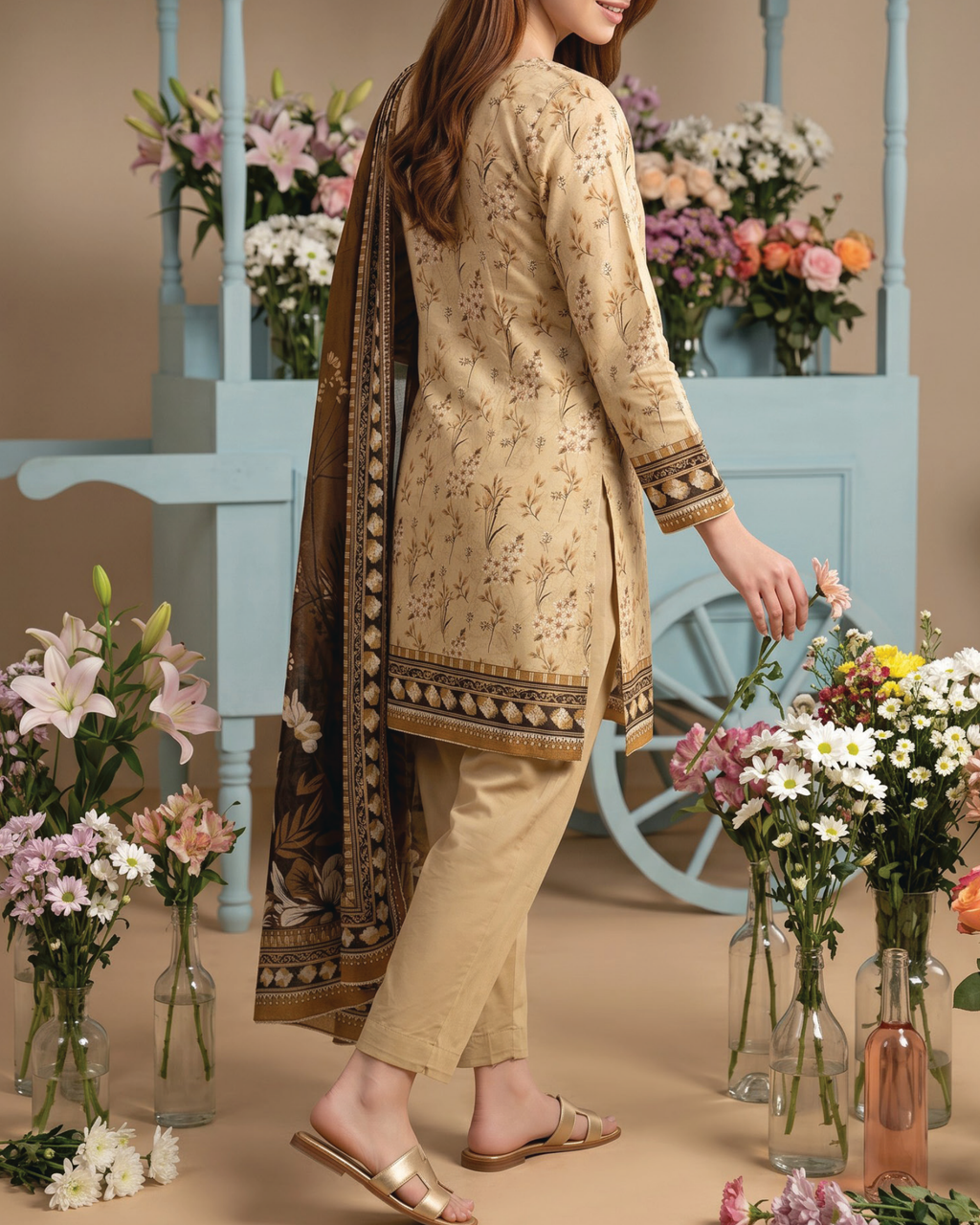 Unstitched 3 Piece Printed Lawn