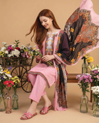 Unstitched 3 Piece Printed Lawn