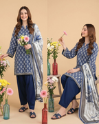 Unstitched 3 Piece Printed Lawn