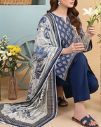 Unstitched 3 Piece Printed Lawn