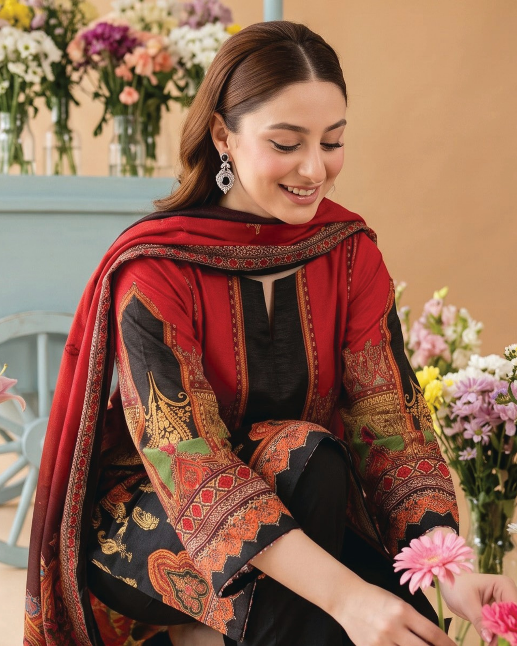 Unstitched 3 Piece Printed Lawn
