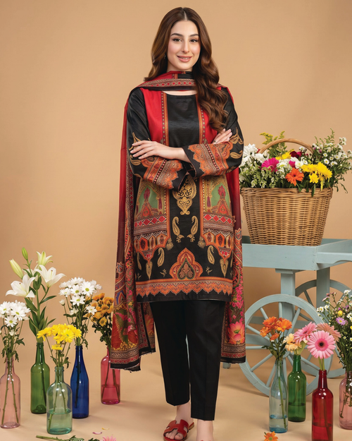 Unstitched 3 Piece Printed Lawn
