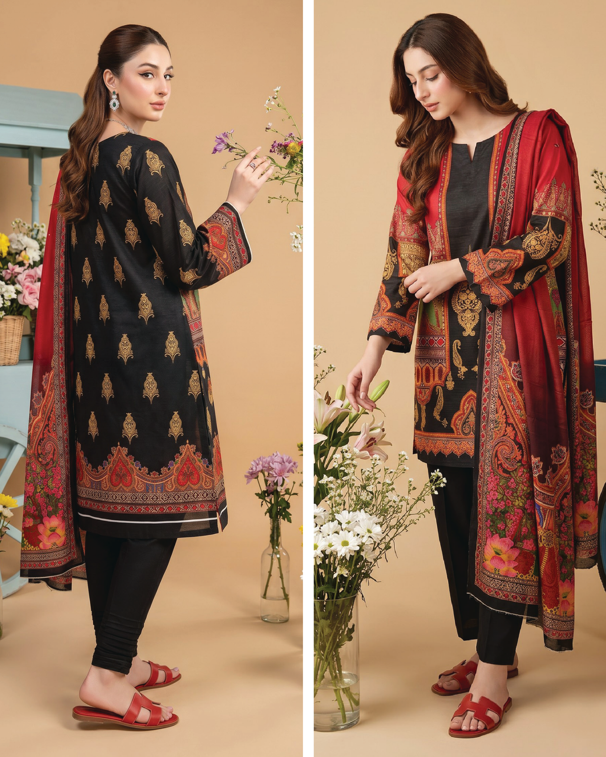 Unstitched 3 Piece Printed Lawn