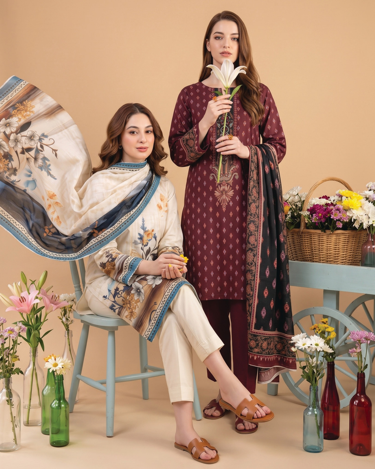 Unstitched 3 Piece Printed Lawn