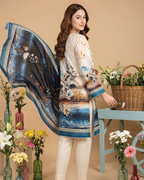 Unstitched 3 Piece Printed Lawn