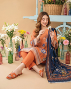 Unstitched 3 Piece Printed Lawn