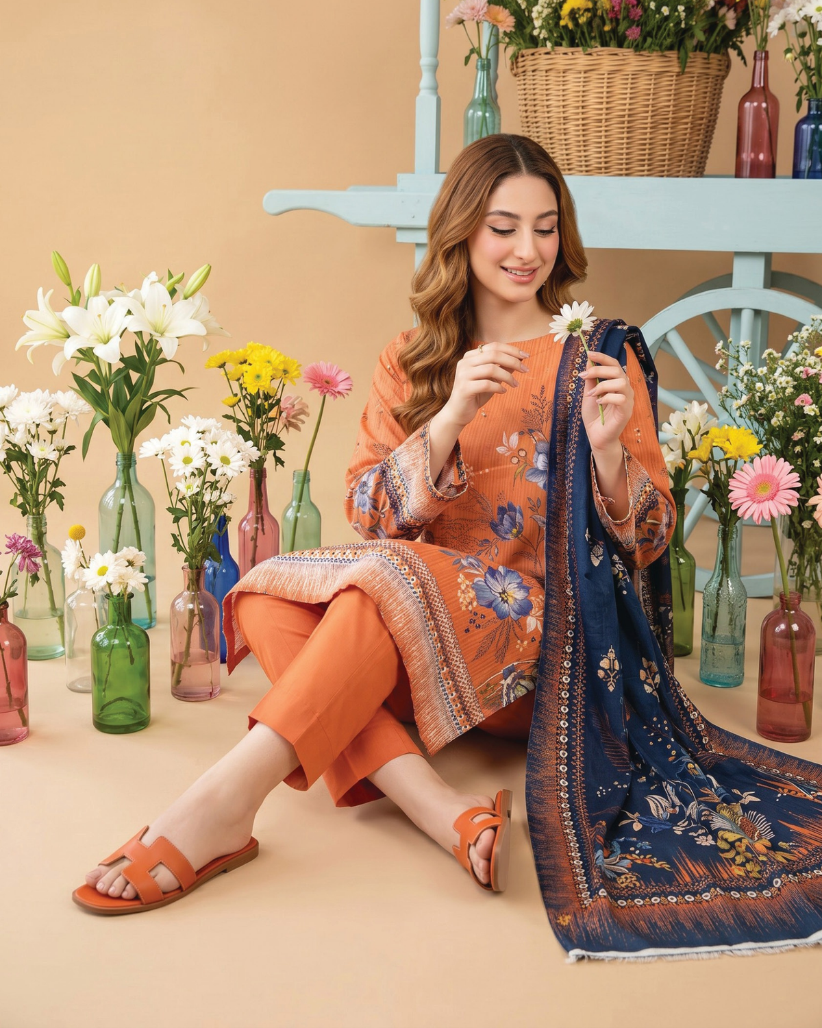 Unstitched 3 Piece Printed Lawn