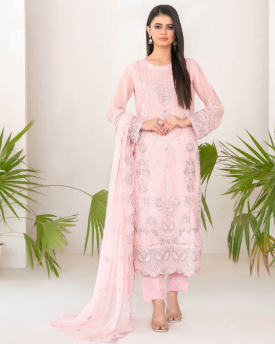 Heavy Chiffon Embroidered Suit with Chiffon Dupatta