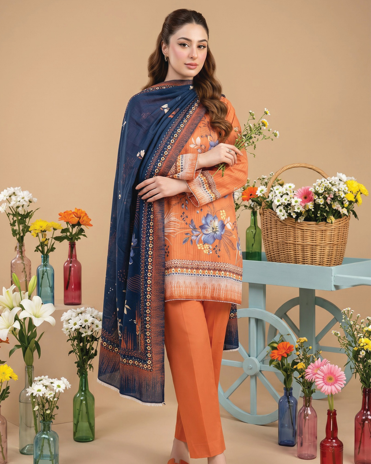Unstitched 3 Piece Printed Lawn