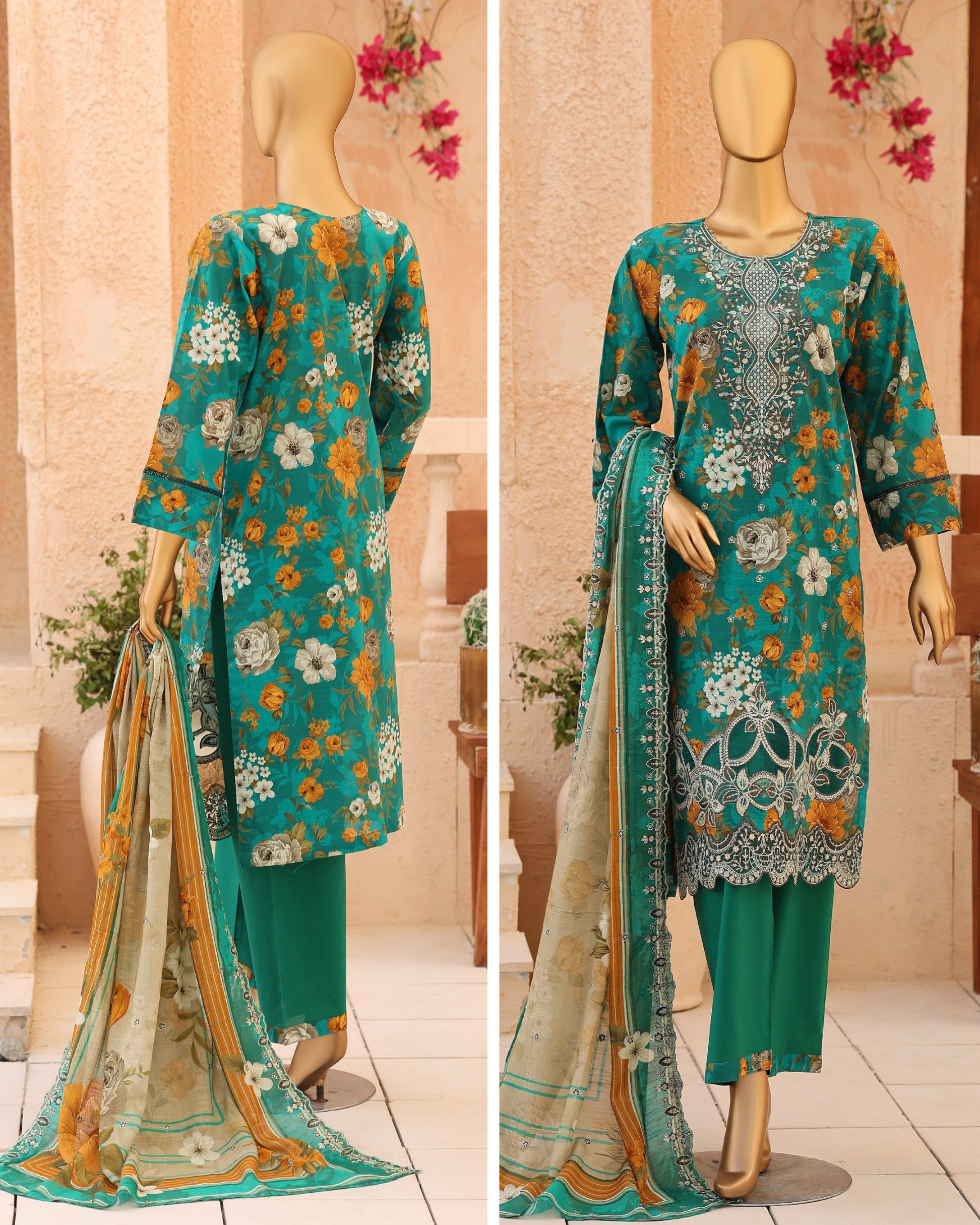 Casca 3-Piece Embroidered Lawn by Dr. Haris (CAS-002)