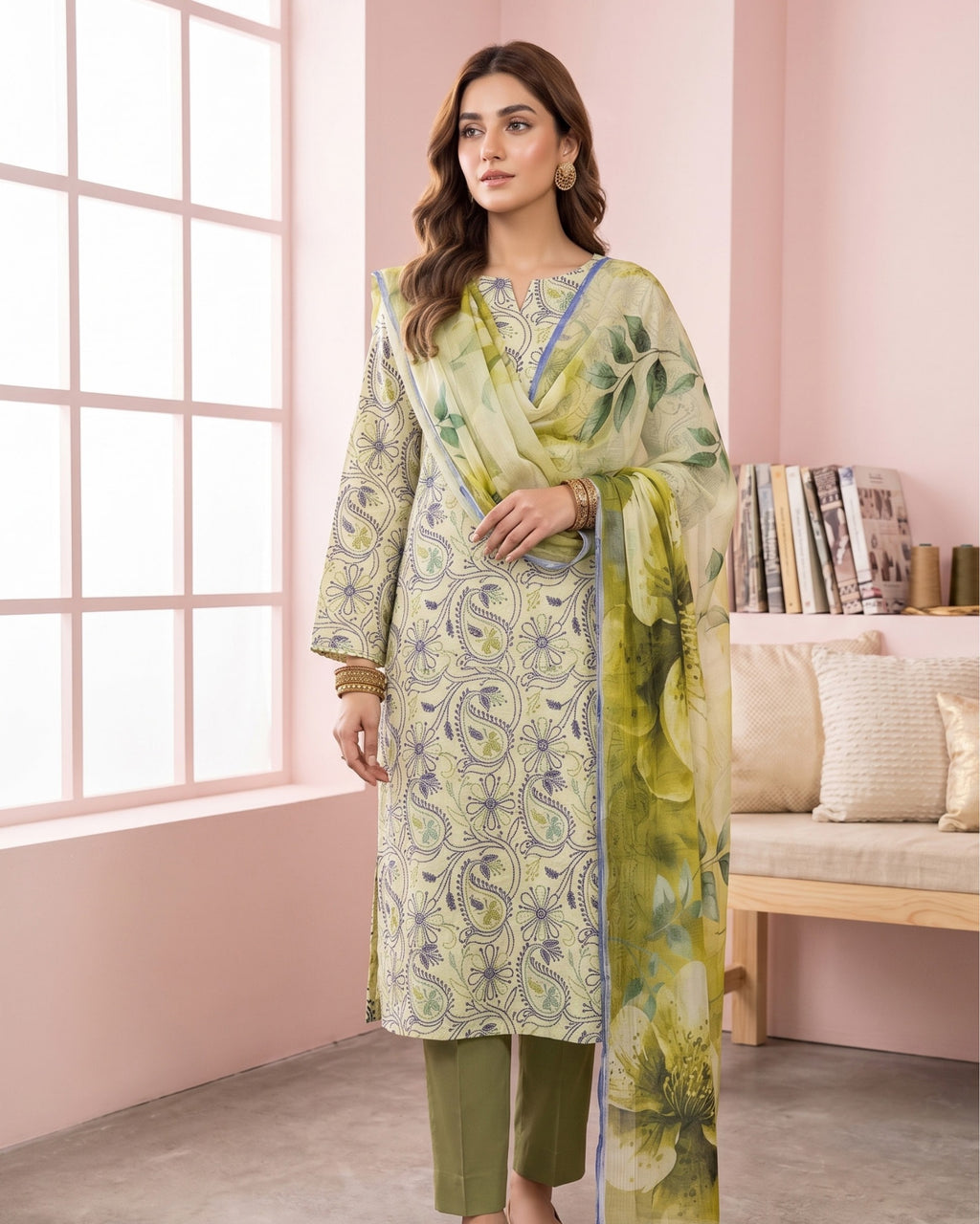 Dr Print 3-Piece Printed Lawn by Dr. Haris (V15-001)