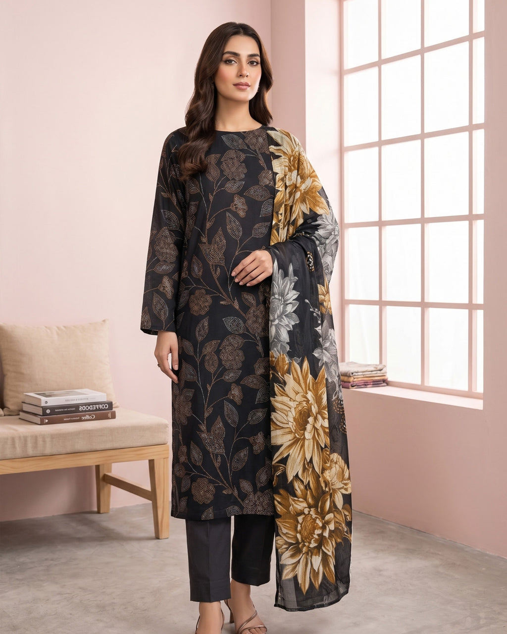 Dr Print 3-Piece Printed Lawn by Dr. Haris (V15-002)