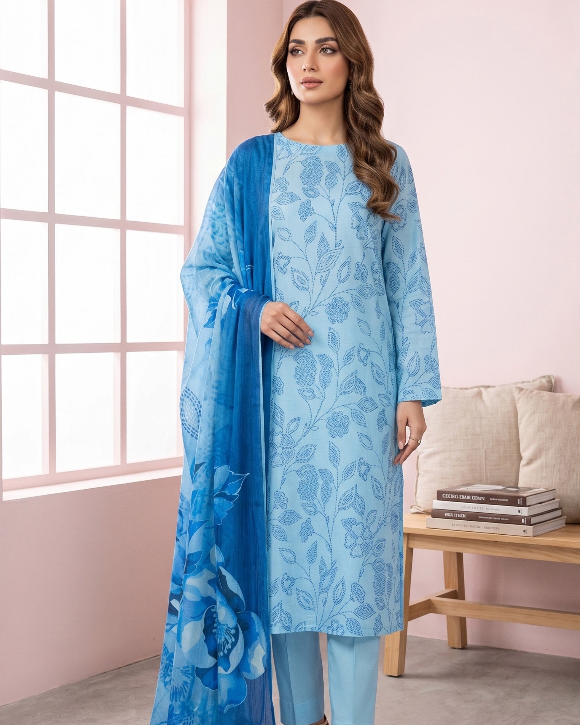 Dr Print 3-Piece Printed Lawn by Dr. Haris (V15-003)