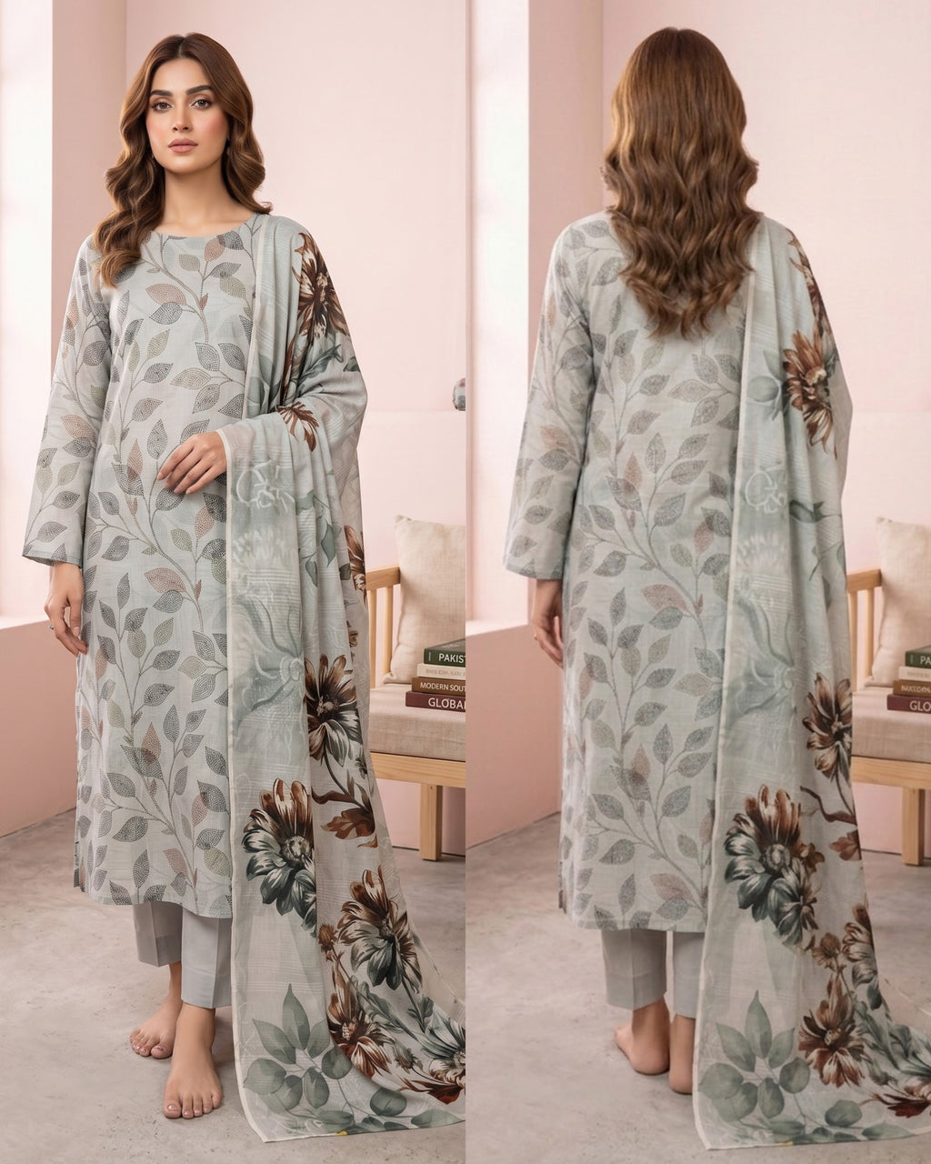 Dr Print 3-Piece Printed Lawn by Dr. Haris (V15-006)