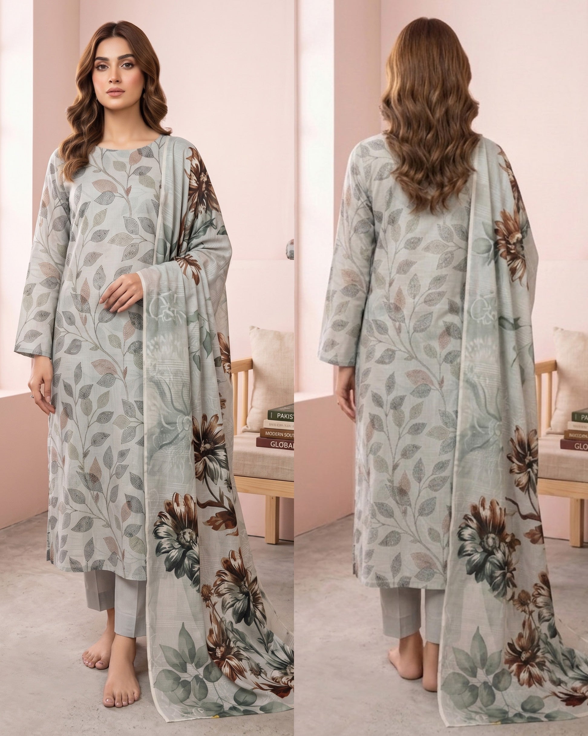 Dr Print 3-Piece Printed Lawn by Dr. Haris (V15-006)