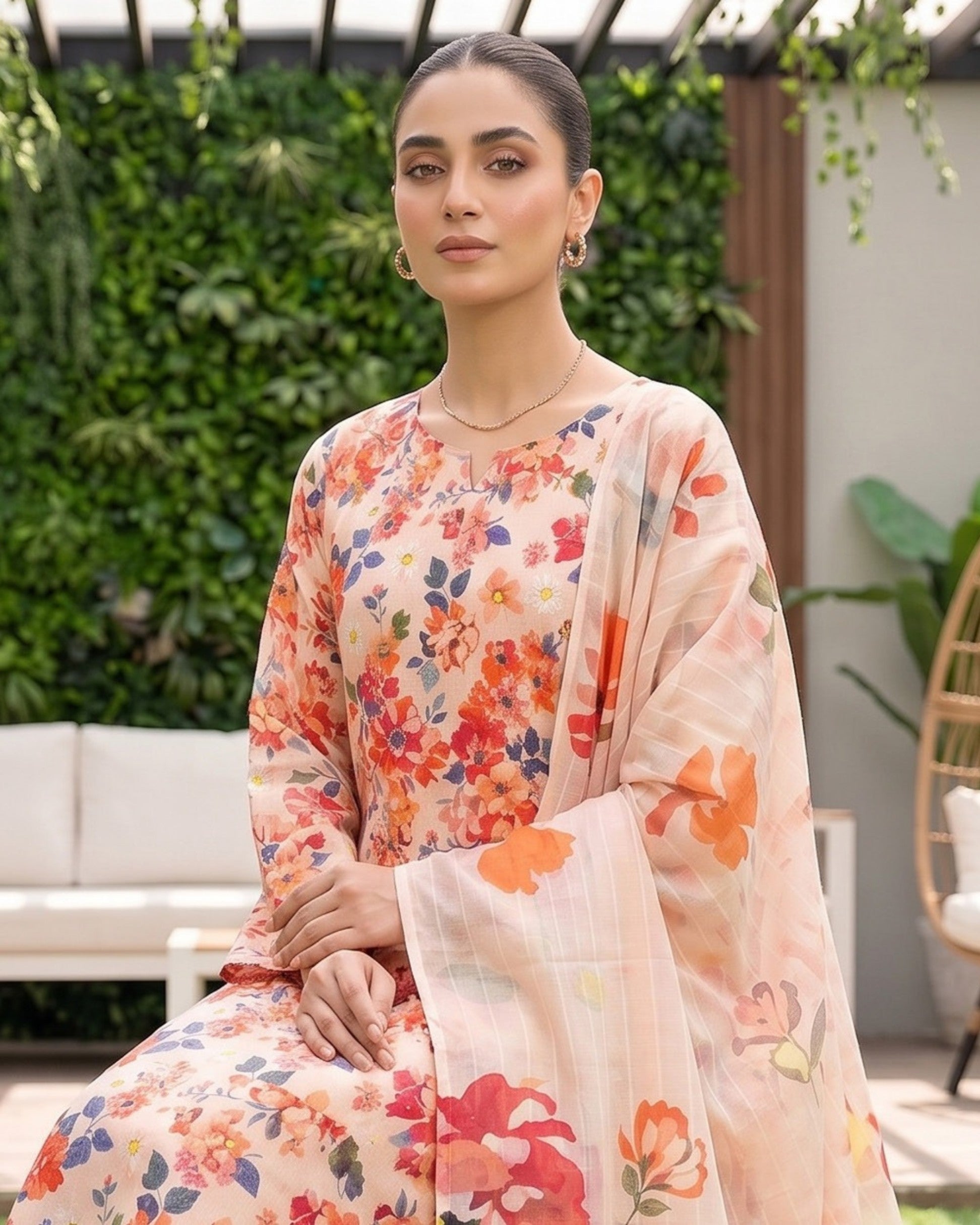 Dr Print 3-Piece Printed Lawn by Dr. Haris (V19-001)