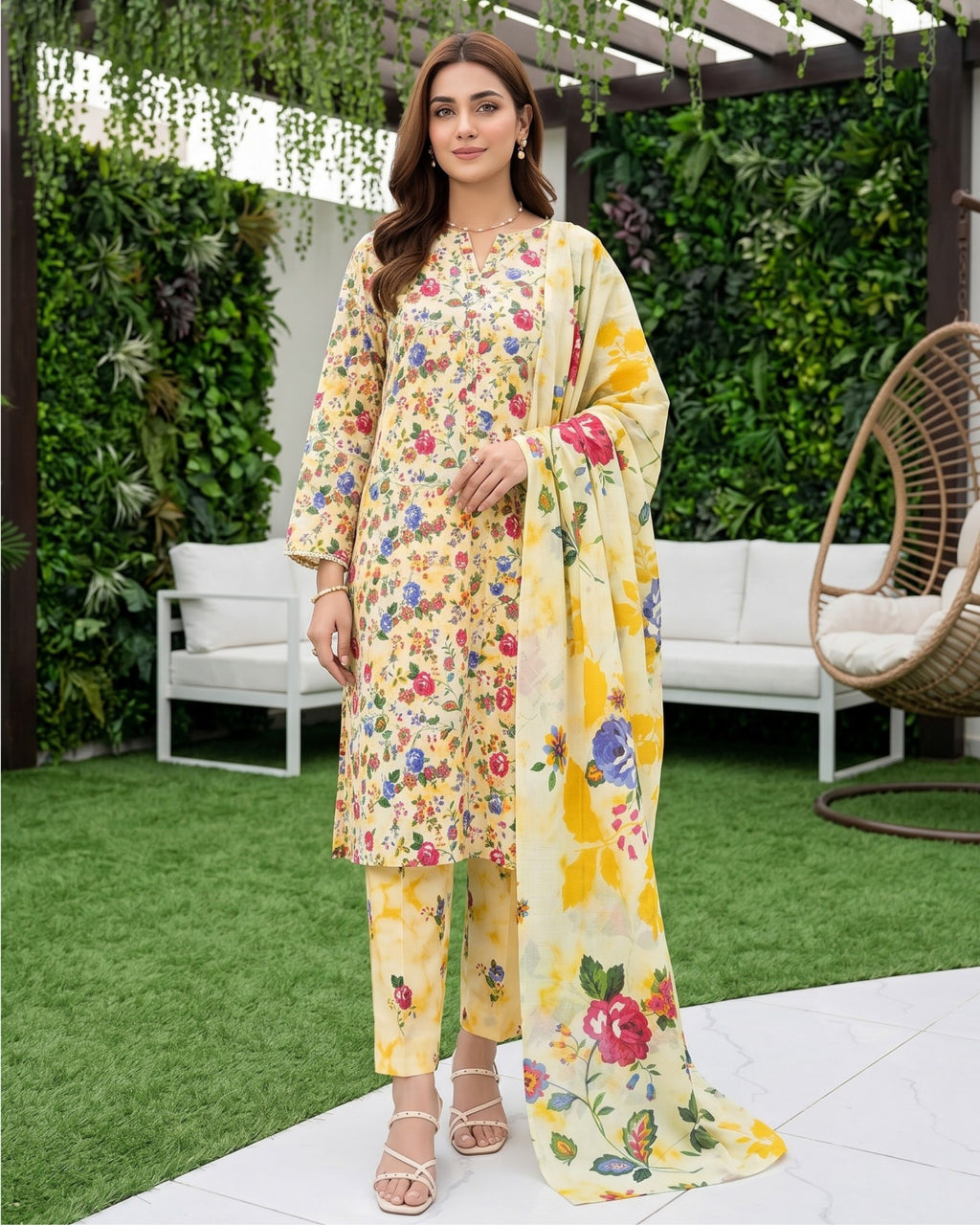 Dr Print 3-Piece Printed Lawn by Dr. Haris (V19-003)
