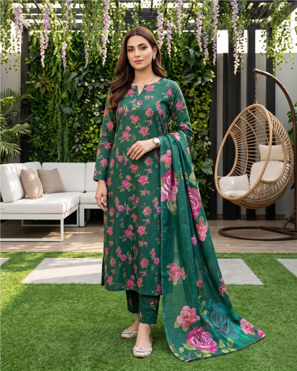 Dr Print 3-Piece Printed Lawn by Dr. Haris (V19-005)