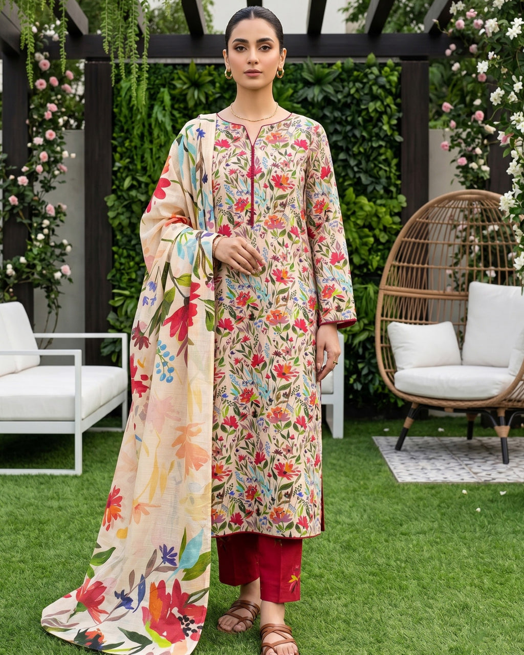 Dr Print 3-Piece Printed Lawn by Dr. Haris (V19-006)