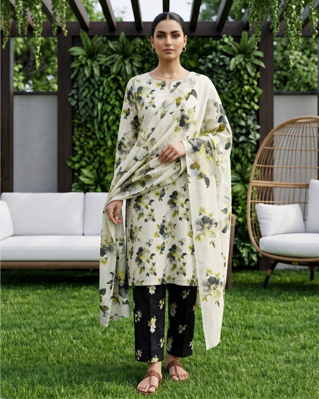Dr Print 3-Piece Printed Lawn by Dr. Haris (V19-007)