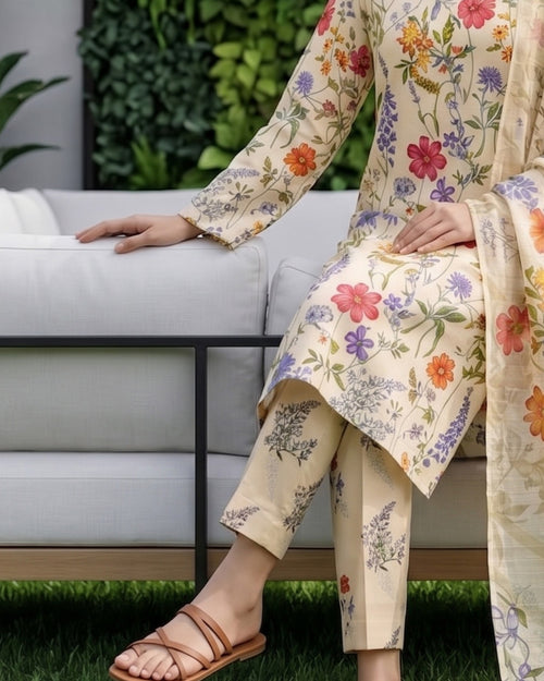 Dr Print 3-Piece Printed Lawn by Dr. Haris (V19-008)