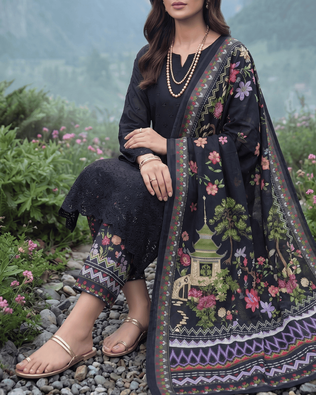 Esra 3-Piece Chickenkari Lawn by Dr. Haris (ESR-011)