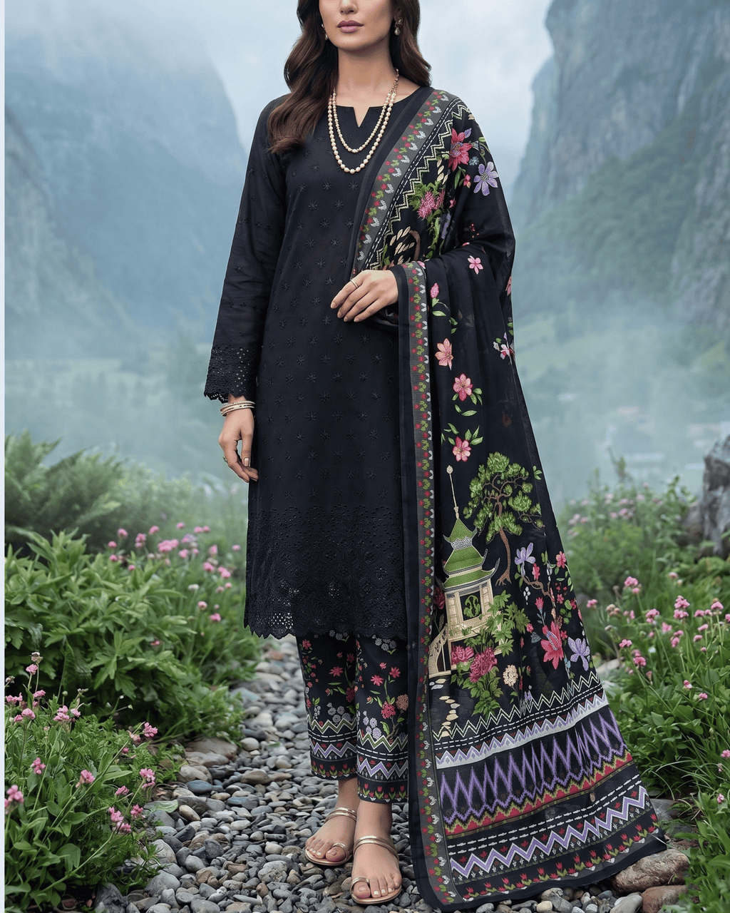 Esra 3-Piece Chickenkari Lawn by Dr. Haris (ESR-011)