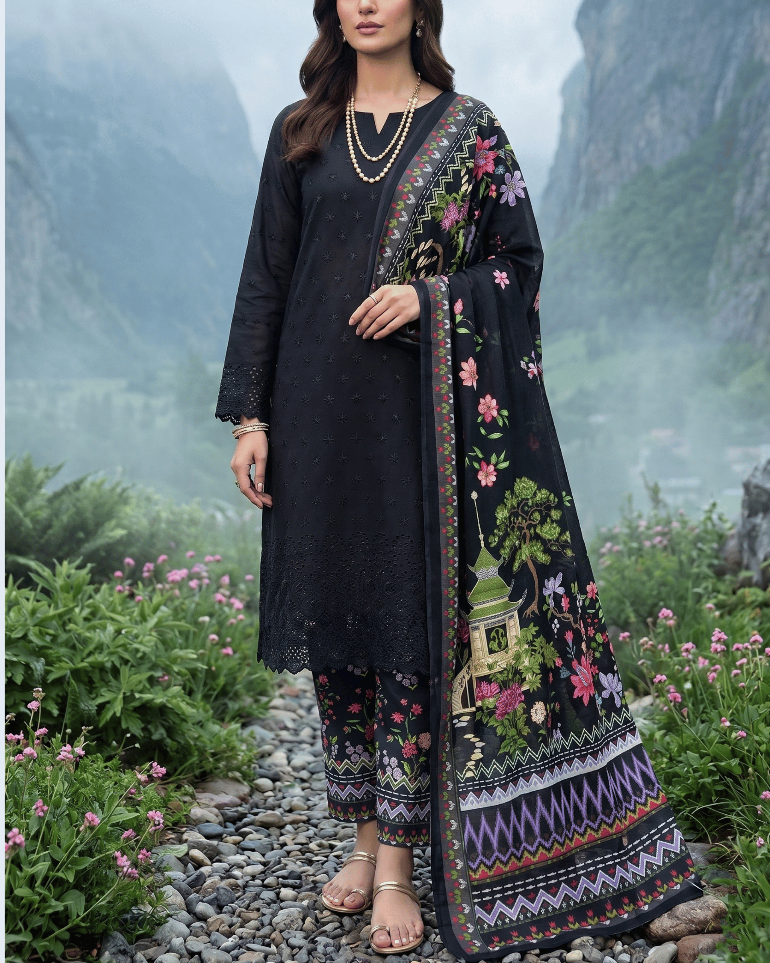Esra 3-Piece Chickenkari Lawn by Dr. Haris (ESR-011)