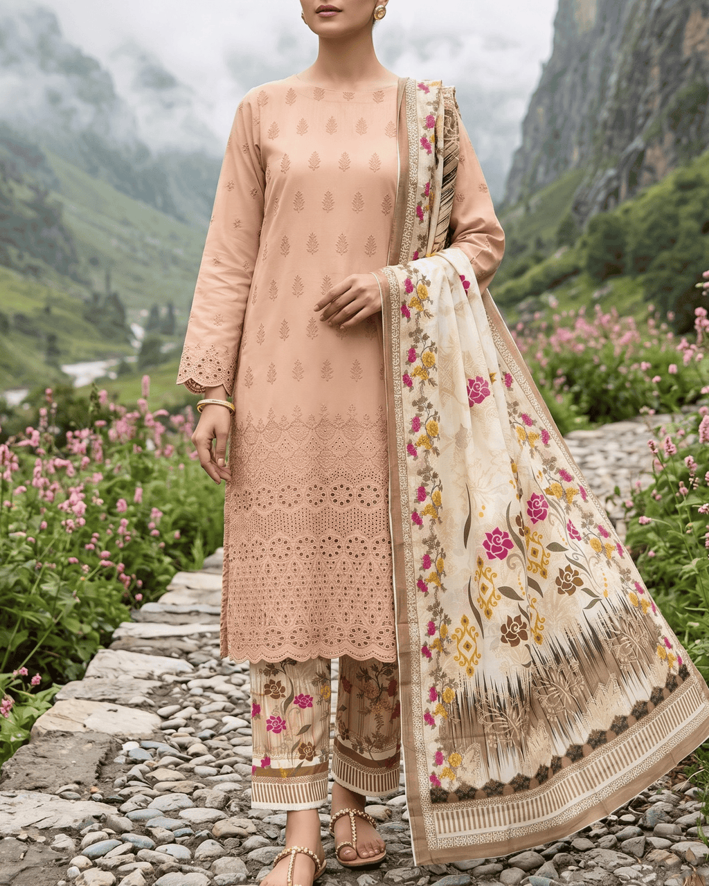 Esra 3-Piece Chickenkari Lawn by Dr. Haris (ESR-014)