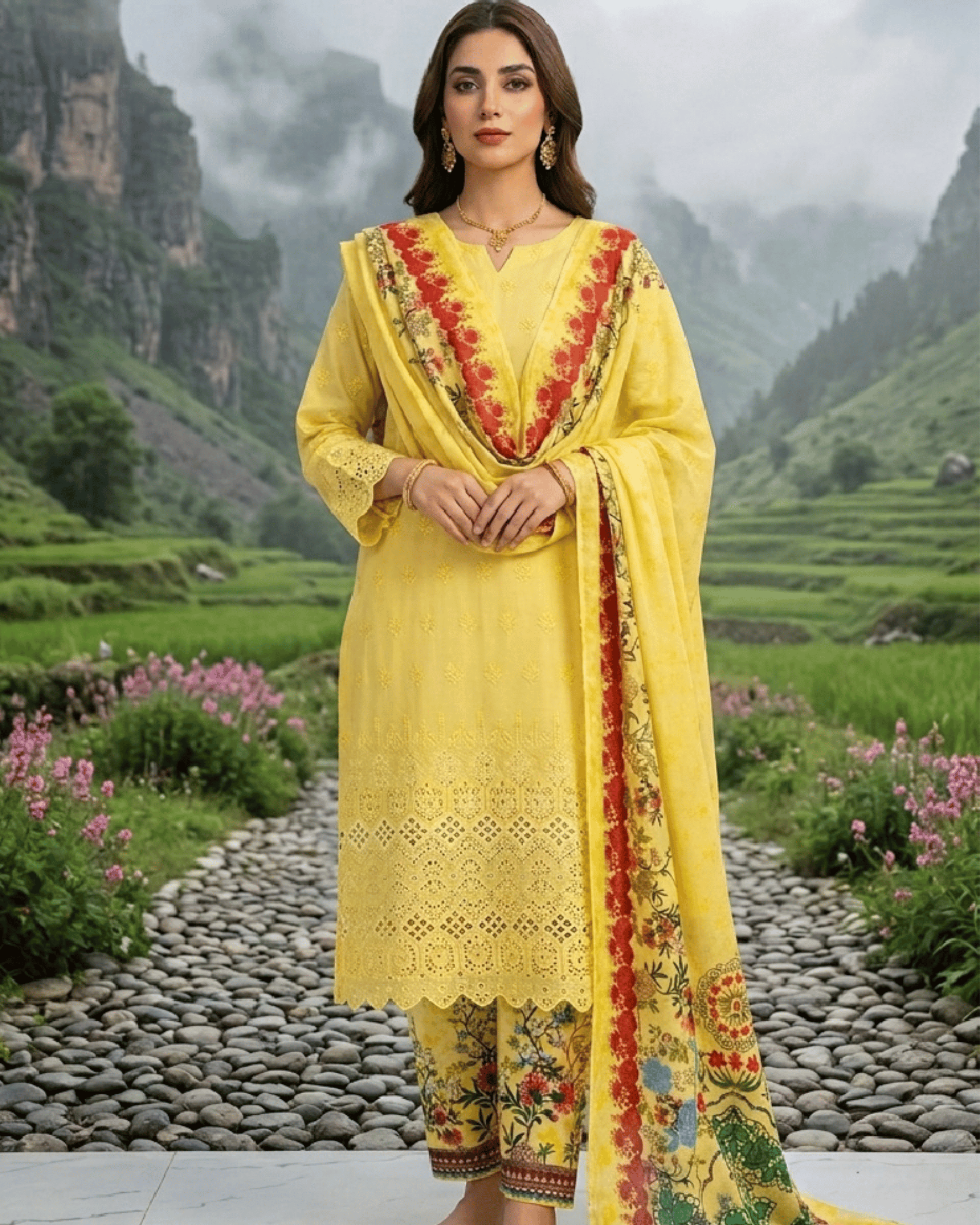 Esra 3-Piece Chickenkari Lawn by Dr. Haris (ESR-015)
