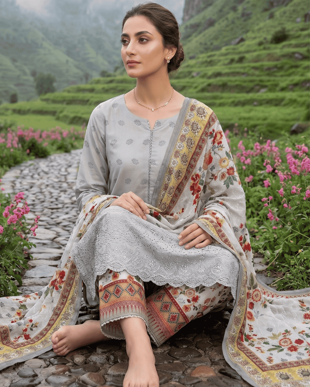 Esra 3-Piece Chickenkari Lawn by Dr. Haris (ESR-017)