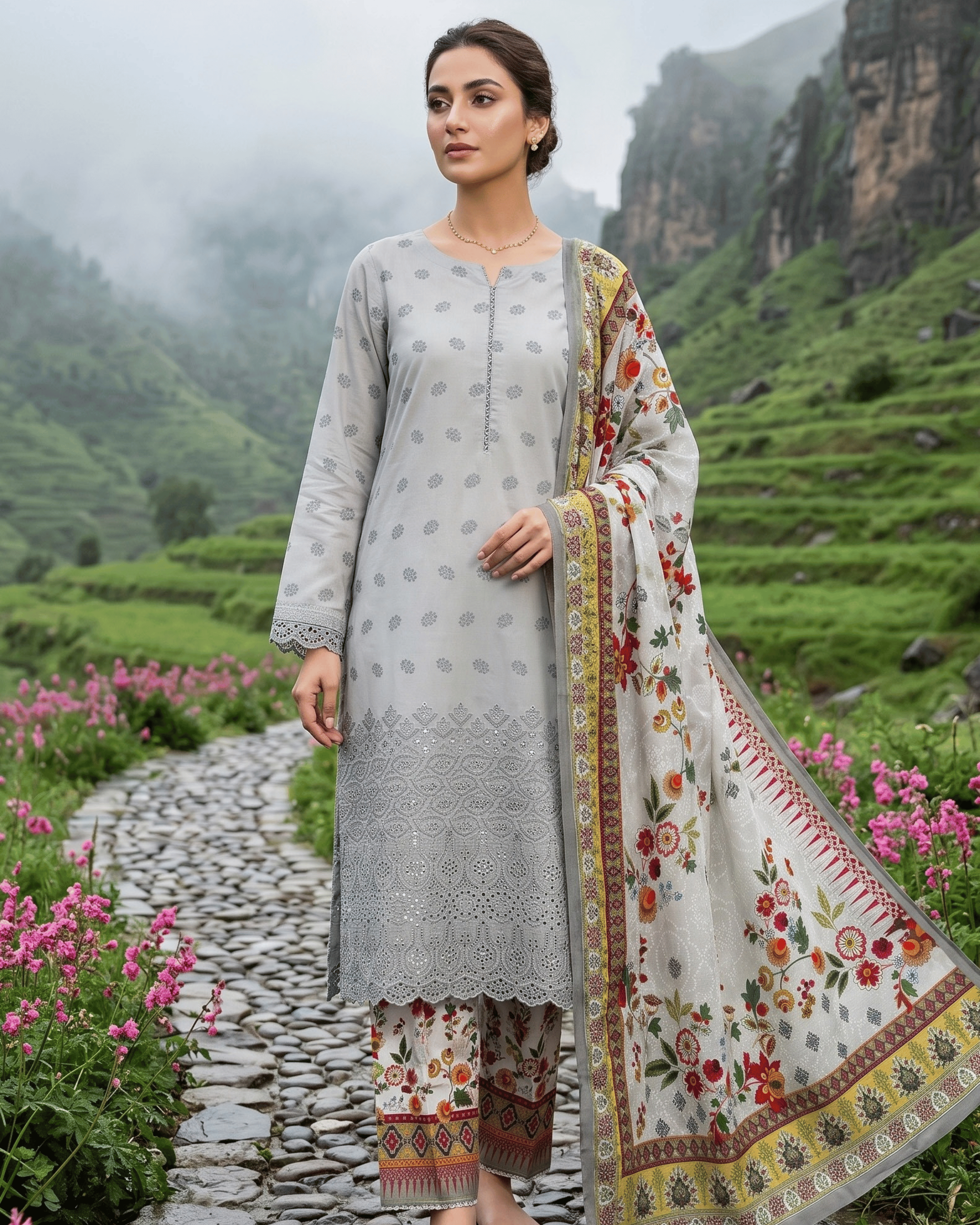 Esra 3-Piece Chickenkari Lawn by Dr. Haris (ESR-017)